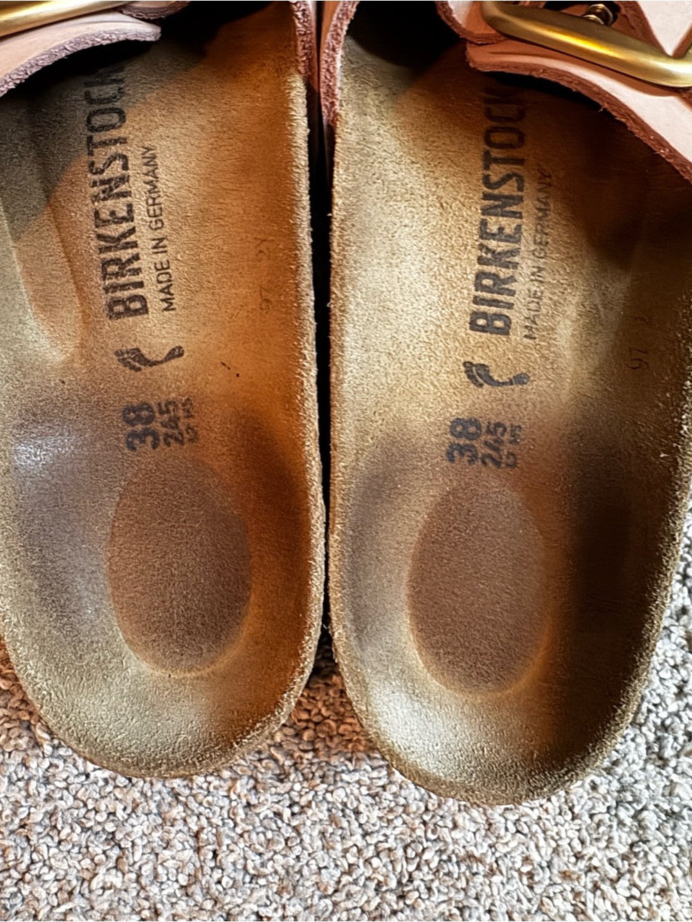 Birkenstock Madrid Pink Suede Single-Buckle Slide Sandals - Picture 2 of 3